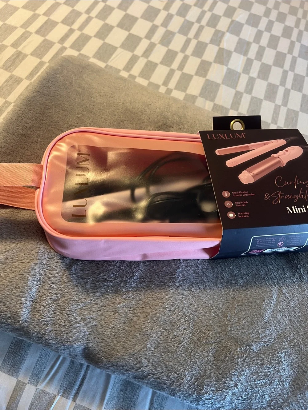 LuxLUM Pink Curling & Straightening Mini Set - Travel Styler
